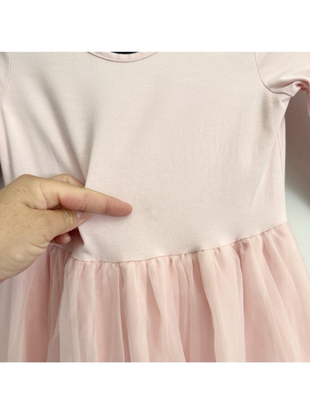 Disney x Hanna Andersson Pink Princess Tulle Dress Embroidered Long Sleeve Sz 8 - Picture 3 of 10